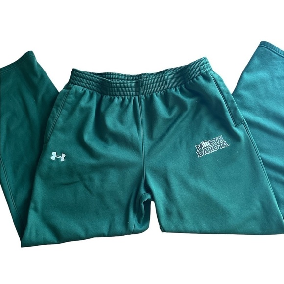 Under Armour UND North Dakota Sweatpants Green Loose Size XL Side Pockets - Picture 1 of 12